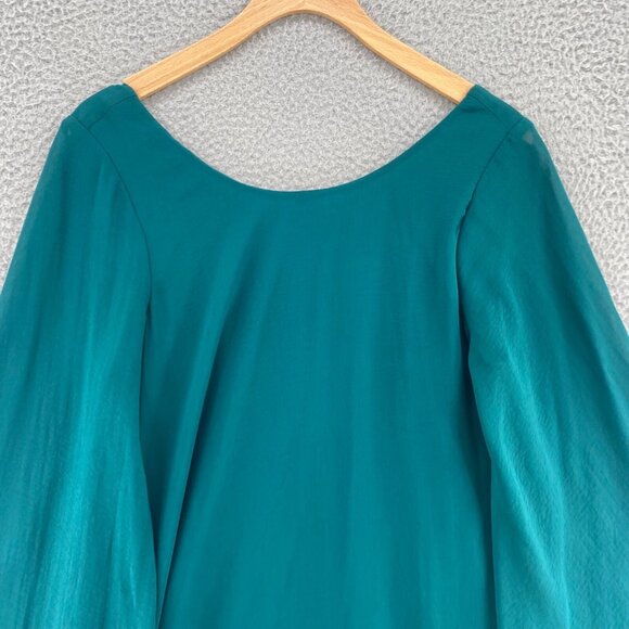 Show Me Your Mumu Dress Women Small Green Trapeze Long Flare Sleeve Off Shoulder - Picture 2 of 9